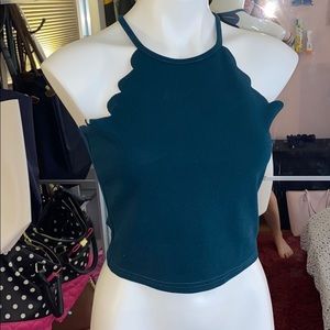 Scalloped crop top